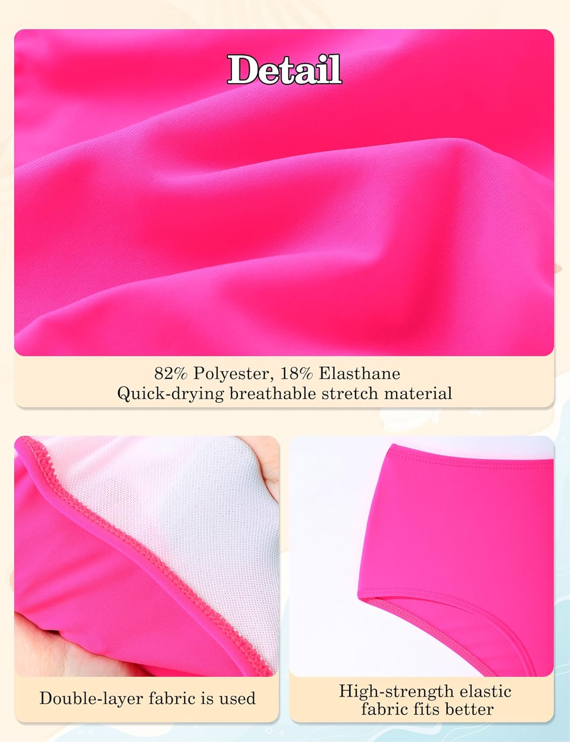 oklady Girls Swimsuit 2 Piece Bikini Set Tiered Ruffled Bathing Suit Adjustable Straps Girls' Swimwear - Image 4