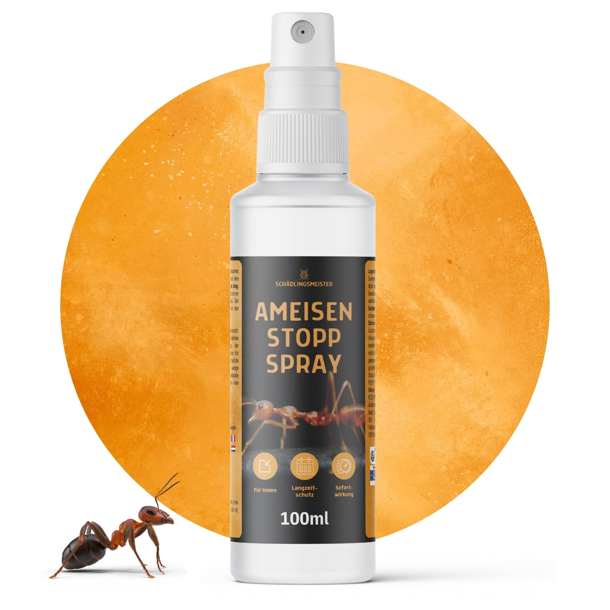 Ameisen Repellent Spray - 100 ml - Hoch konzentriert - Starke Abwehrwirkung - LANGZEITWIRKUNG - Für Innen - Anti Ameisen Spray - Ameisenmittel Innen (100ml)