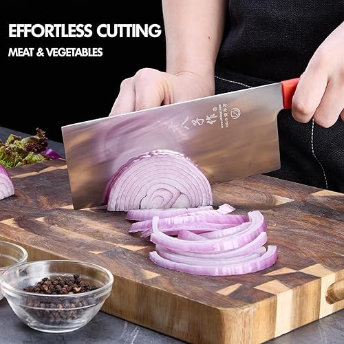 Miniatura 7 de SHI BA ZI ZUO Juego de cuchillos de cocina, cuchillo de carne, cuchillo de chef, cuchillo Santoku profesional mango de diseño ergonómico