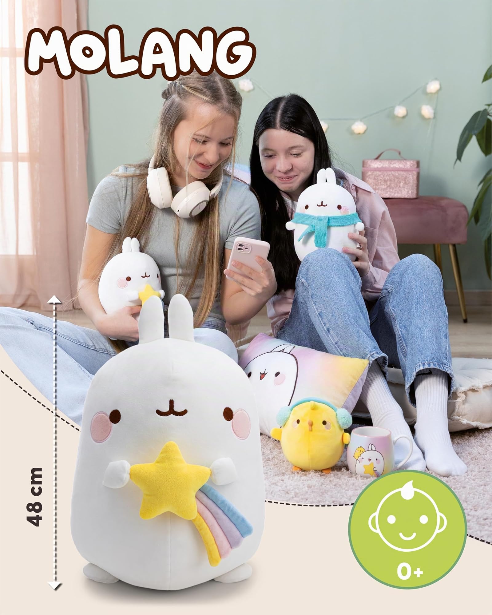 NICI Kuscheltier MOLANG mit Sternschnuppe 48cm - weiß