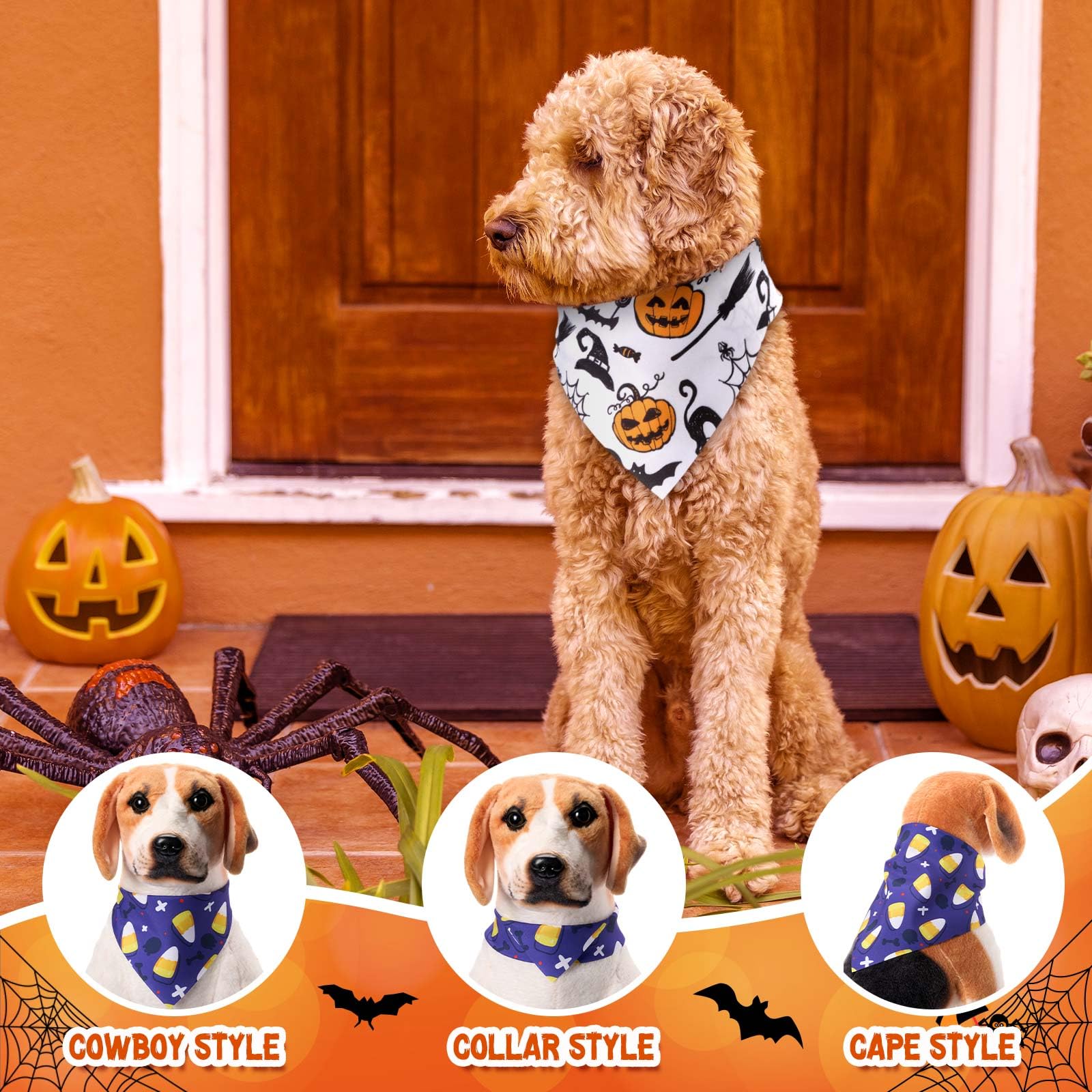Hundehalstücher für Hunde, Dreieckstuch, Katzenschal, Welpenschal, Haustierhalstücher für Welpen, Katzen, Geburtstagsparty, Kostüm (Halloween), 72 Stück