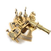 Maritime Kelvin & Hughes 1917 London Antique Brass Nautical Ship Sextant Vintage Style Nautical Instruments Brass, With Wooden Box