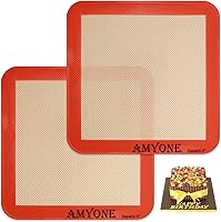 Vista 20 de Alfombrillas de silicona para hornear, 2 alfombrillas redondas de silicona para molde de pasteles de 9 pulgadas, antiadherentes reutilizables