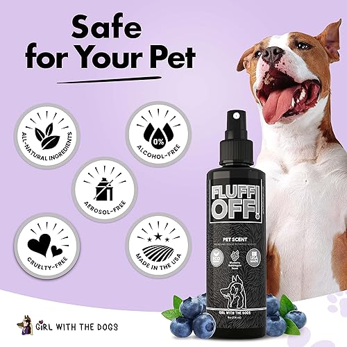 Miniatura 6 de Girl With The Dogs FLUFF OFF - Aroma para mascotas (Blueberry Bubblegum) 8 onzas, para gatos y perros, fabricado en Estados Unidos