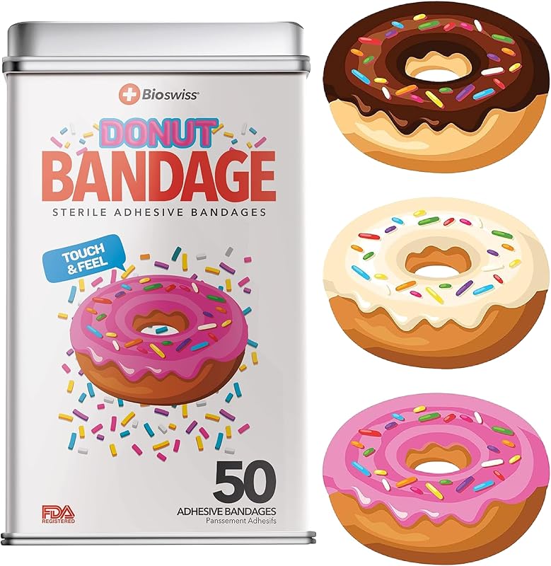 BioSwiss vendajes, juego de vendajes autoadhesivos en forma de donut, sin látex, cuidado de heridas estéril, 50 unidades