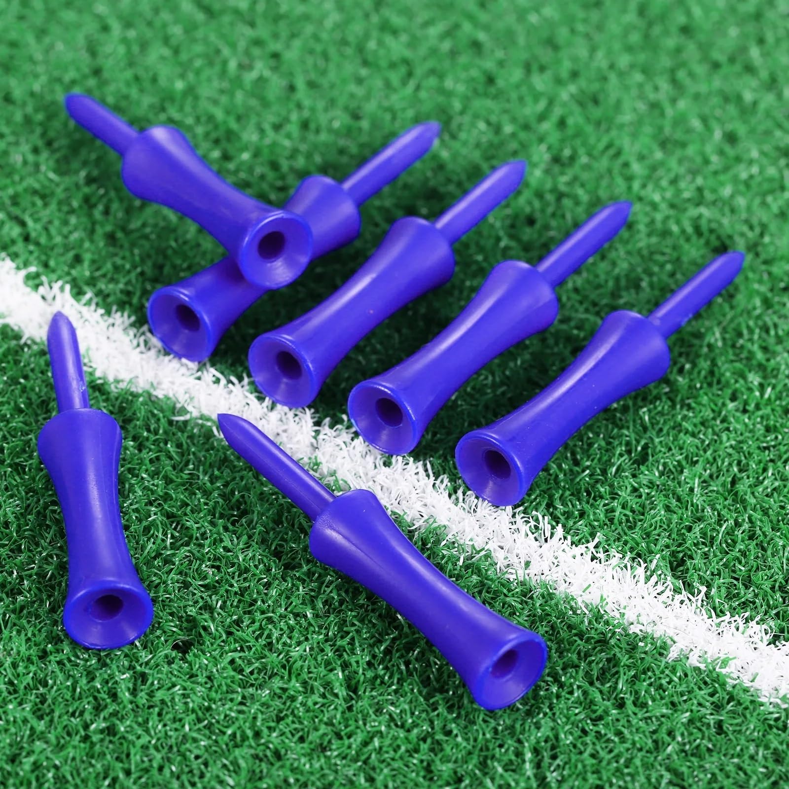 Golf Tee 100 Stück 68 mm Golf-Tees, unzerbrechliche Kunststoff-Cast-Tees, Höhenkontrolle, Sport-Golfschläger-Zubehör for das Training FüR Einen Idealen Abschlag