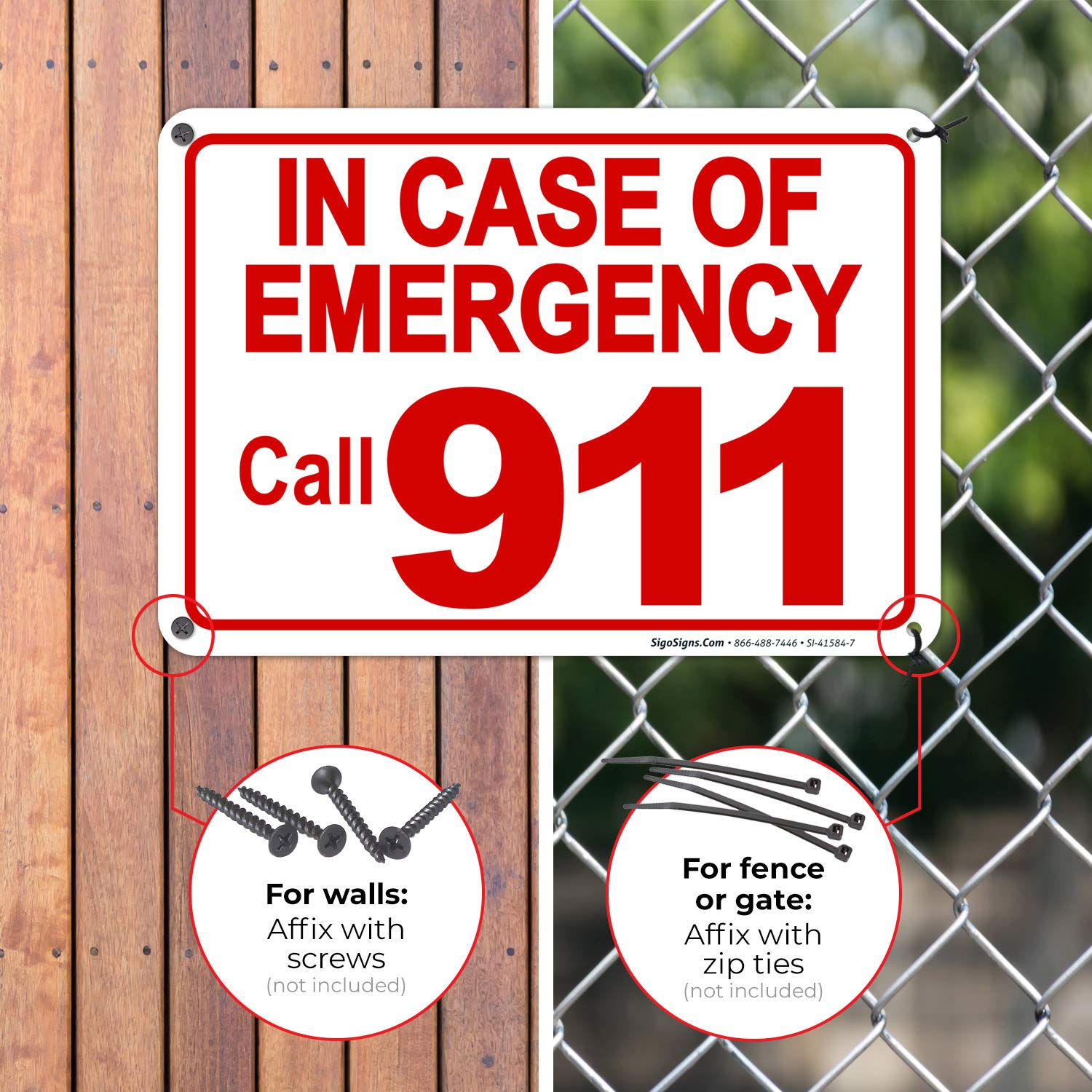 24x30 Inch Aluminum Police Call Sign Outdoor In Case Of Emergency Call ...