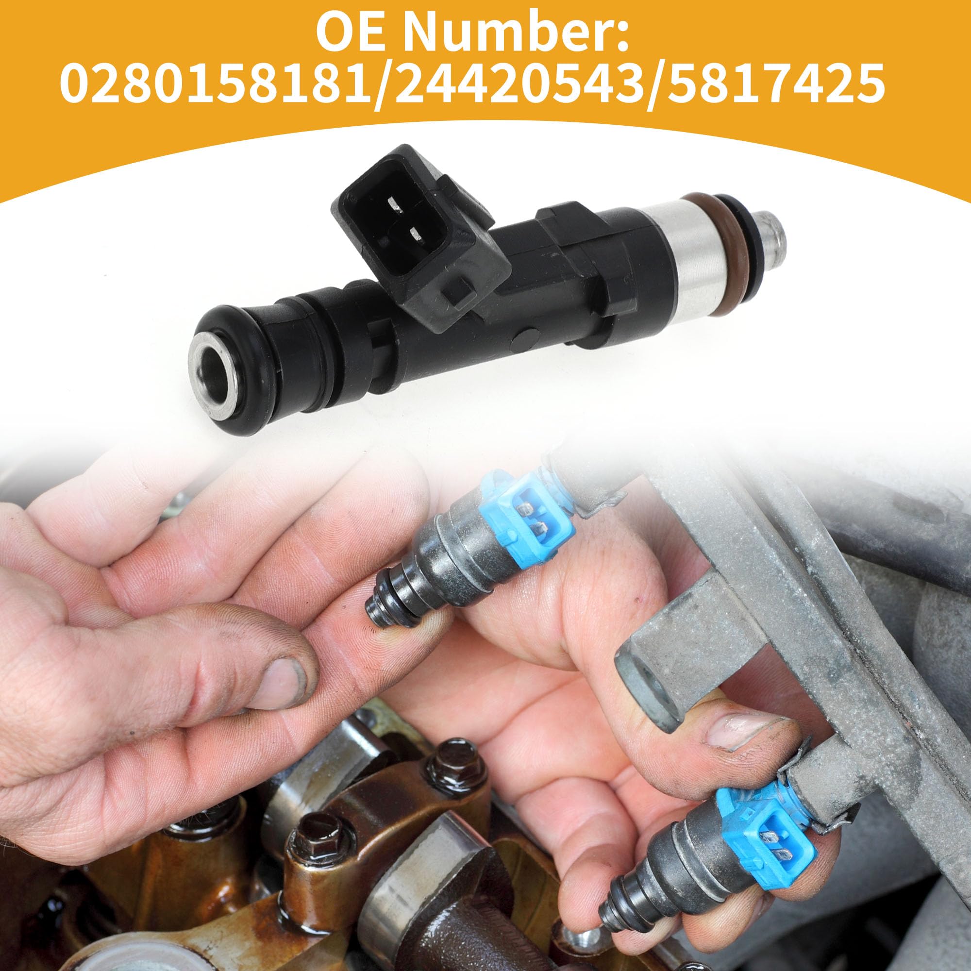 Injecteur De Carburant 0280158181 Pour Opel Pour Astra G 07-09 1pc | 0280158181/24420543/5817425, Noir, Plastique, Métal, Pour Opel Agila A 1.0 03-07, Remplacement Direct, 4 Trous Disque