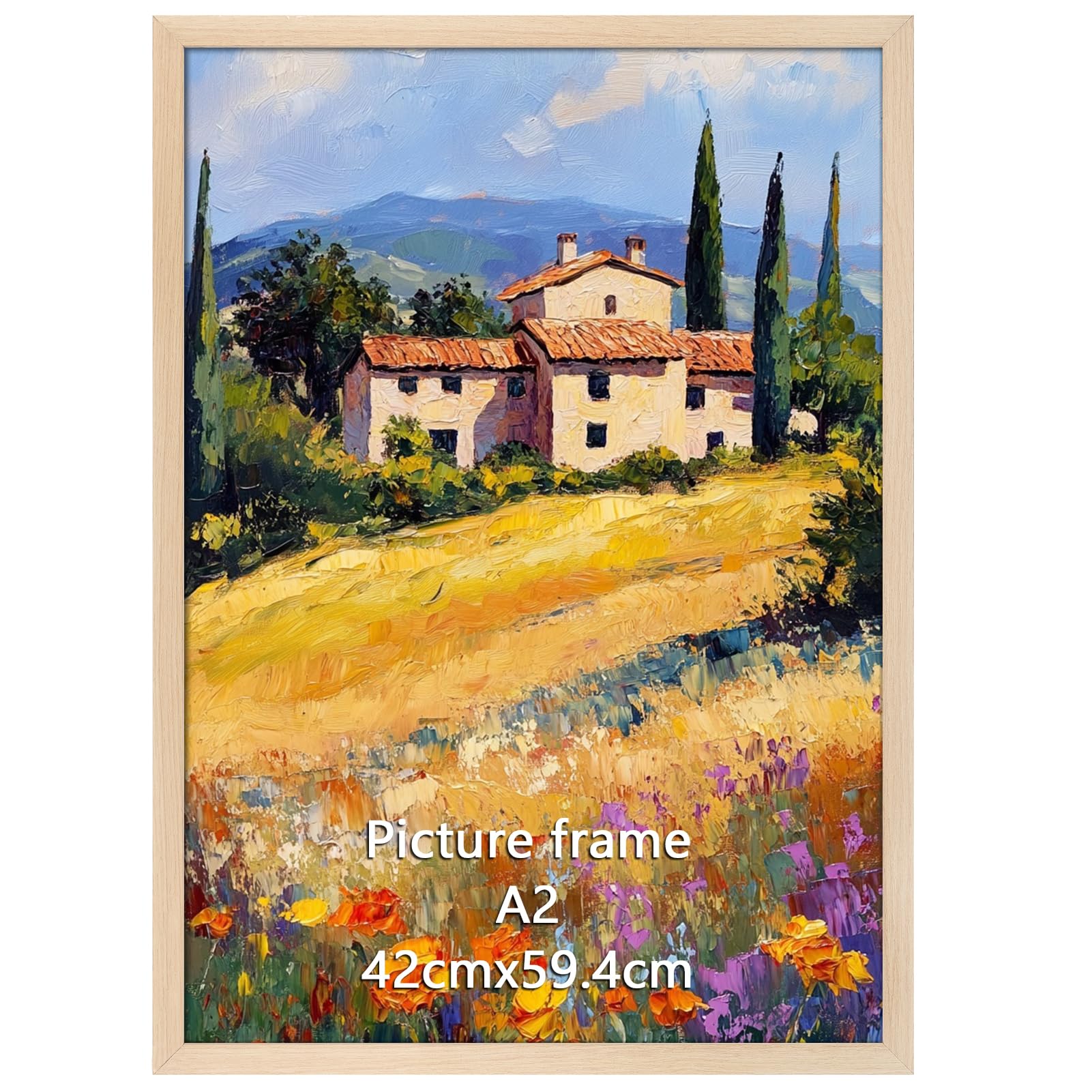 Ditwis A2 Picture Frame Wood Colour, Aluminium Photo Frame for Posters and Photos, Large Frame for Living Room, Office, Gallery Wall Mount Display โ image 1