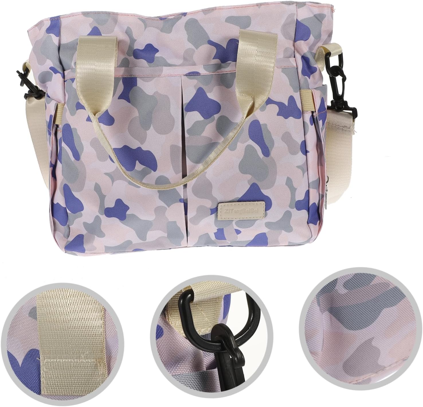 Fashionable Diaper Bag with Insulated Bottle Pockets Capacity Mommy Tote for Moms Versatile Handbag for Travel Shopping Daily Use