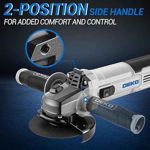 Vista 4 de Amoladora angular, herramienta eléctrica: DEKOPRO - Amoladora angular de 4-1/2 pulgadas y 7.5 amperios con cable eléctrico, herramientas con muela
