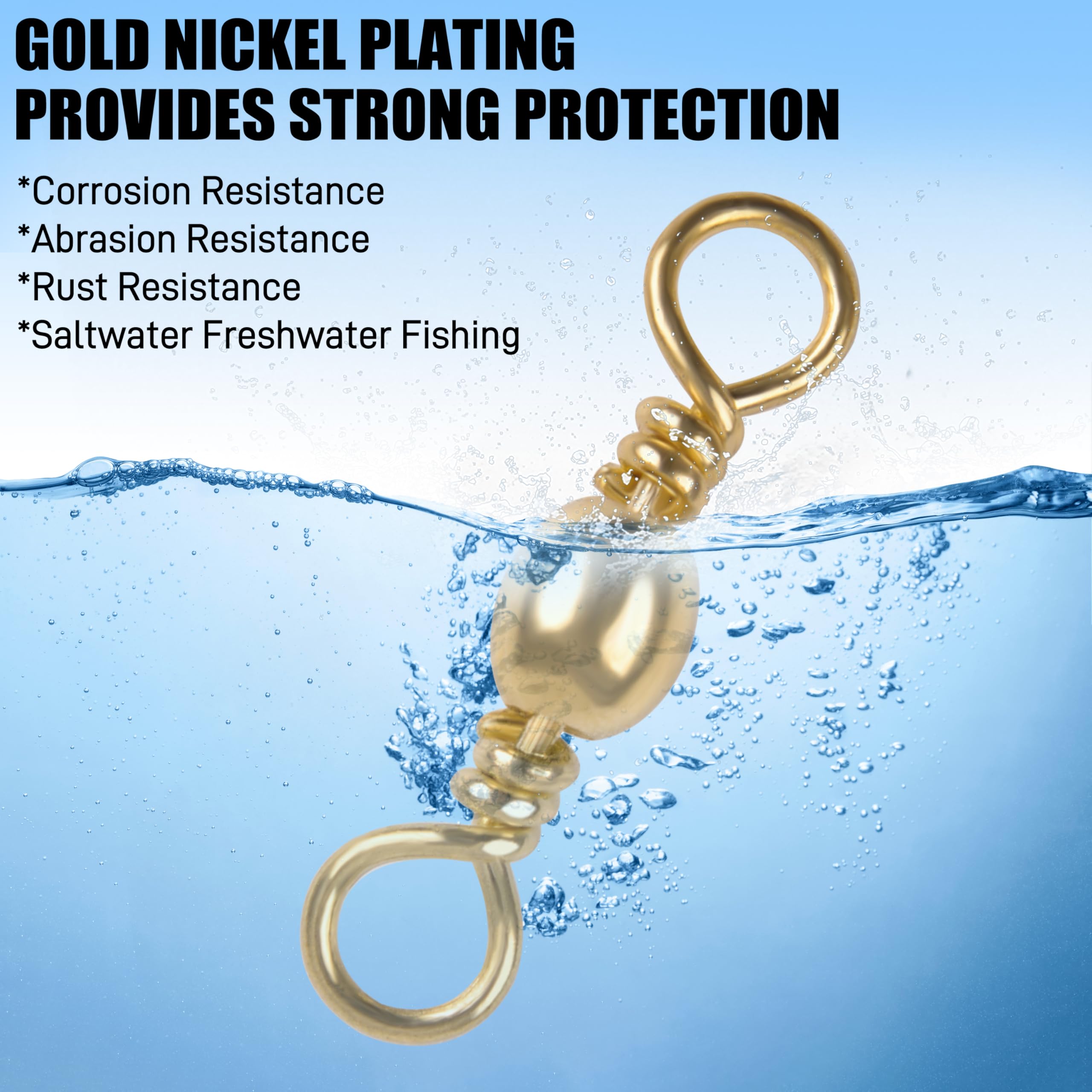 SILANON Fishing Swivels - 60/120pcs Stainless Steel -4