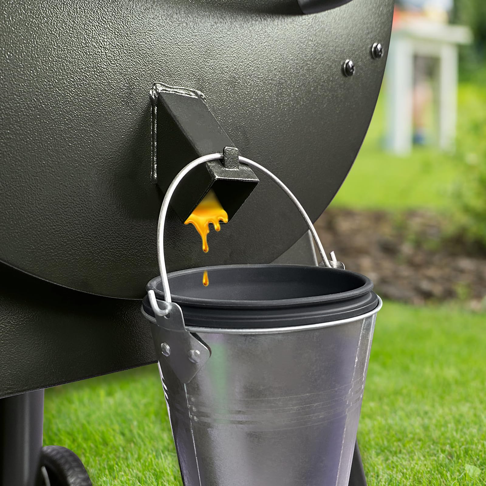 Cubierta de Canal de Grasa y Revestimiento de Cubo de Grasa y Tapa para Parrillas ahumadoras Traeger, Kits de Accesorios de Parrilla Traeger para Parrillas de pellets de Madera Traeger, Parrillas