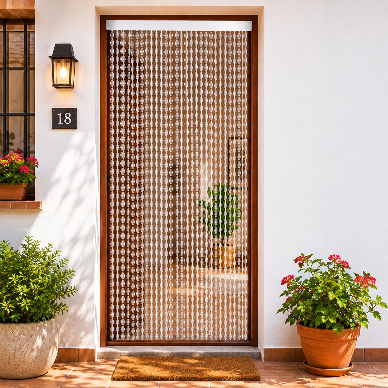 Cortina de tiras para puerta libre de insectos y fácil de instalar en accesos del hogar