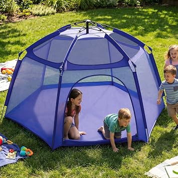Alvantor Baby Playpen Pop Up Play Yard 84"x84"x44Large Kids Play Tent Indoor Outdoor Playhouse Mesh Play Pen, Mosquito Net Playpen Camping Beach Playground for Babies Toddlers Infant, Navy