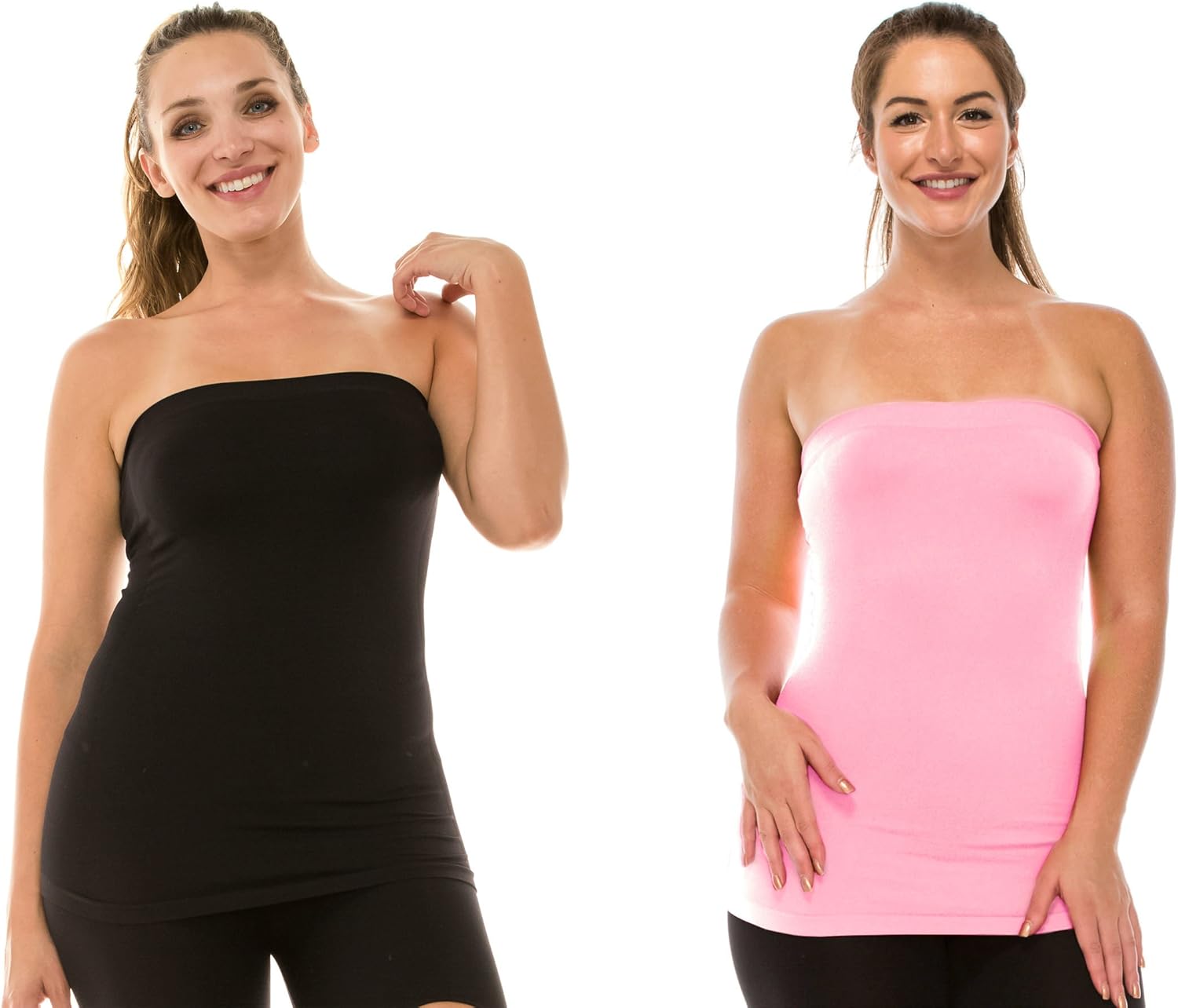 Kurve Plus Size The Excellent Stretch Long Bandeau Tube Top (L/XL, XL/XXL) -Made in USA-