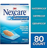 Vista 2 de Nexcare Waterproof Clear Bandages, Germproof, 20 Count Packages (Pack of 4)