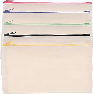 Bolsas De Tela Personalizadas Eruceky 5 Piezas Bolsa Tela Cremallera DIY, Bolsa Tela Para Pintar, Pintar De Tela Bolsa Maquillaje, Adecuado Para Pen De Acuarela, Bolsa De Pintura Textil