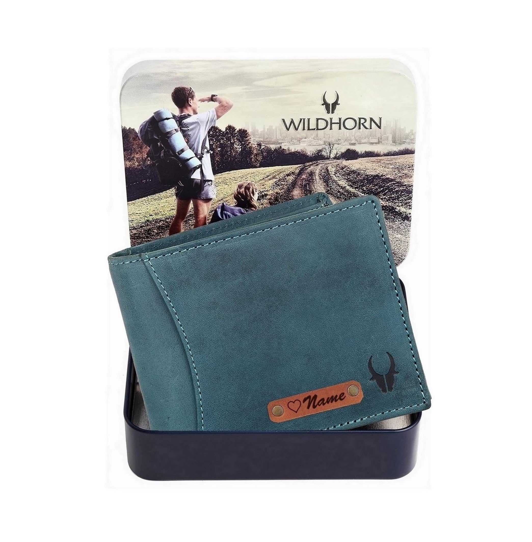 Customised Gifts For Men | Personalized Leather Wallet For Mens -Name/Logo Printed On Wallet I Unique Birthday Anniversary Gift For Men Boy Love Husband Employees Clients,Blue-image-7