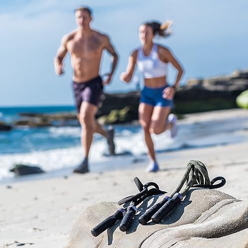 Miniatura 8 de Rx Smart Gear Cuerda de saltar con asas ergonómicas antideslizantes, cuerda de polipropileno con peso para fitness y ejercicio, entrenamiento