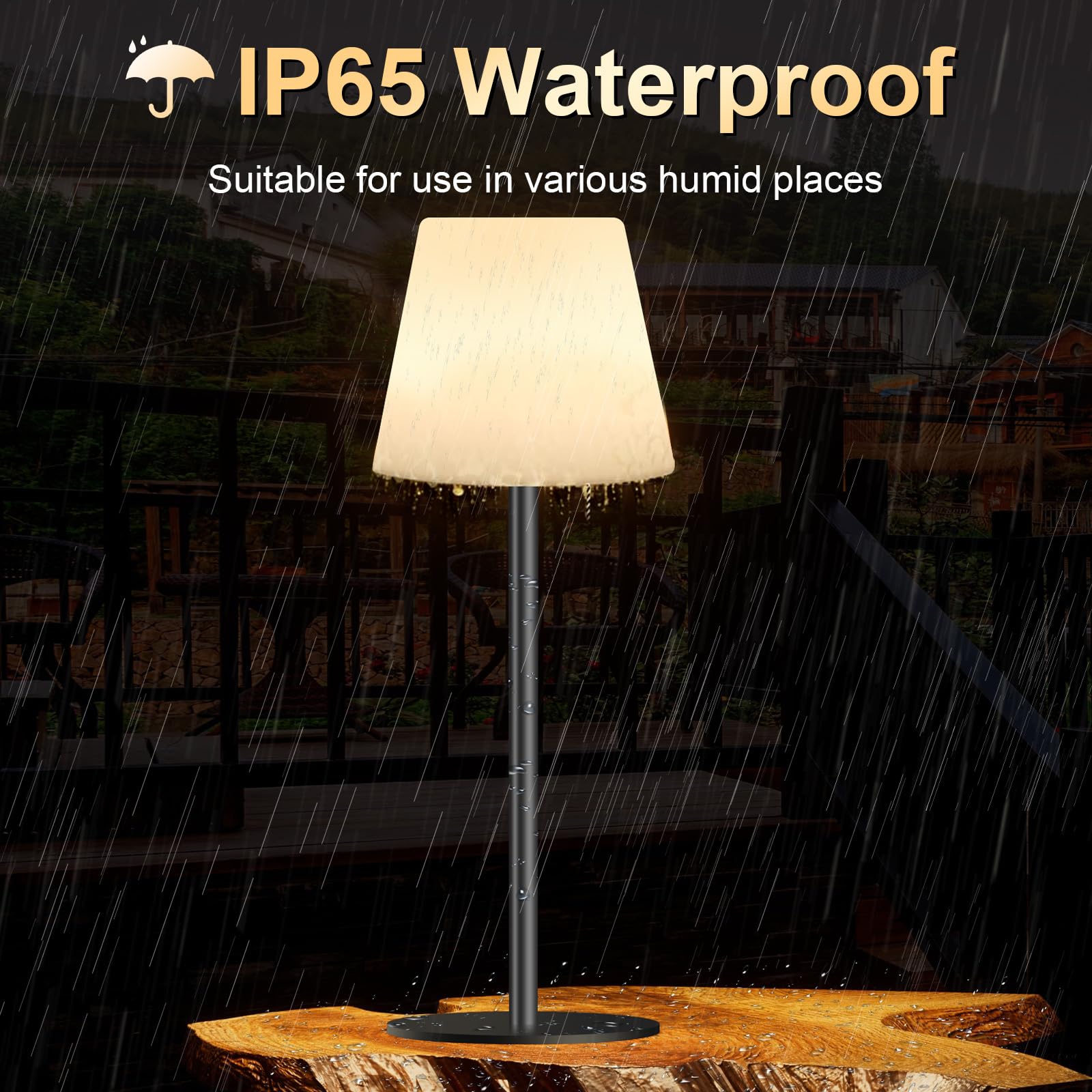 Solar Tischlampe Outdoor lampe akku led Solar tischleuchte kabellos Tischlampe Dimmbar Warmweiß+RGB Solartischlampen mit Lichtsensor Solarlampen für Innen/Außen、Garten、Terrasse.