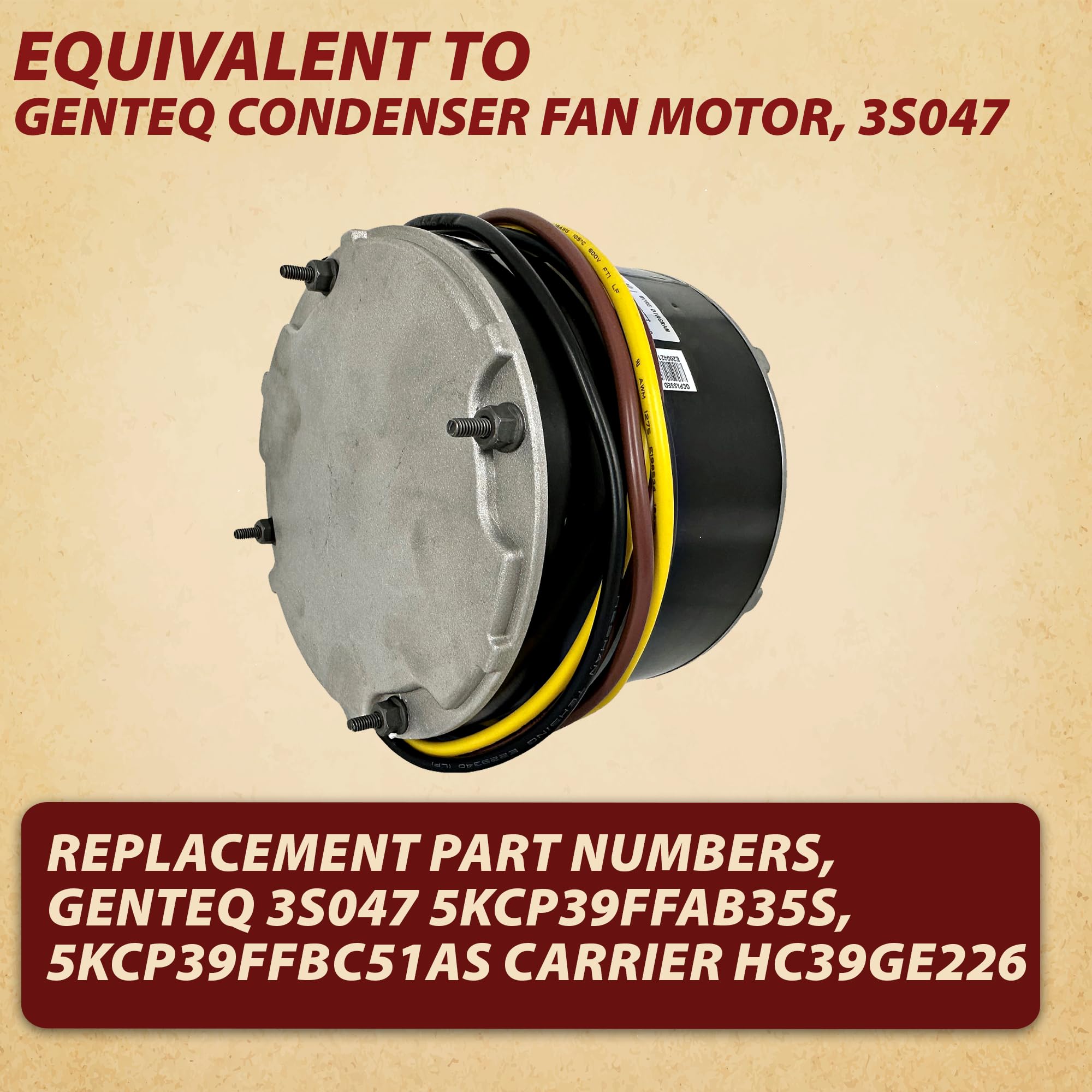 3S047 Carrier 1/4 HP, 1100 RPM, 208-230 V Condenser Fan Motor for