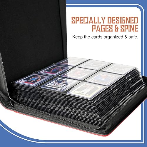 Miniatura 9 de WPGEAR Carpeta superior de 9 bolsillos, con capacidad para 360 cargadores superiores de 3 x 4 pulgadas de 35 puntos, álbum protector y con