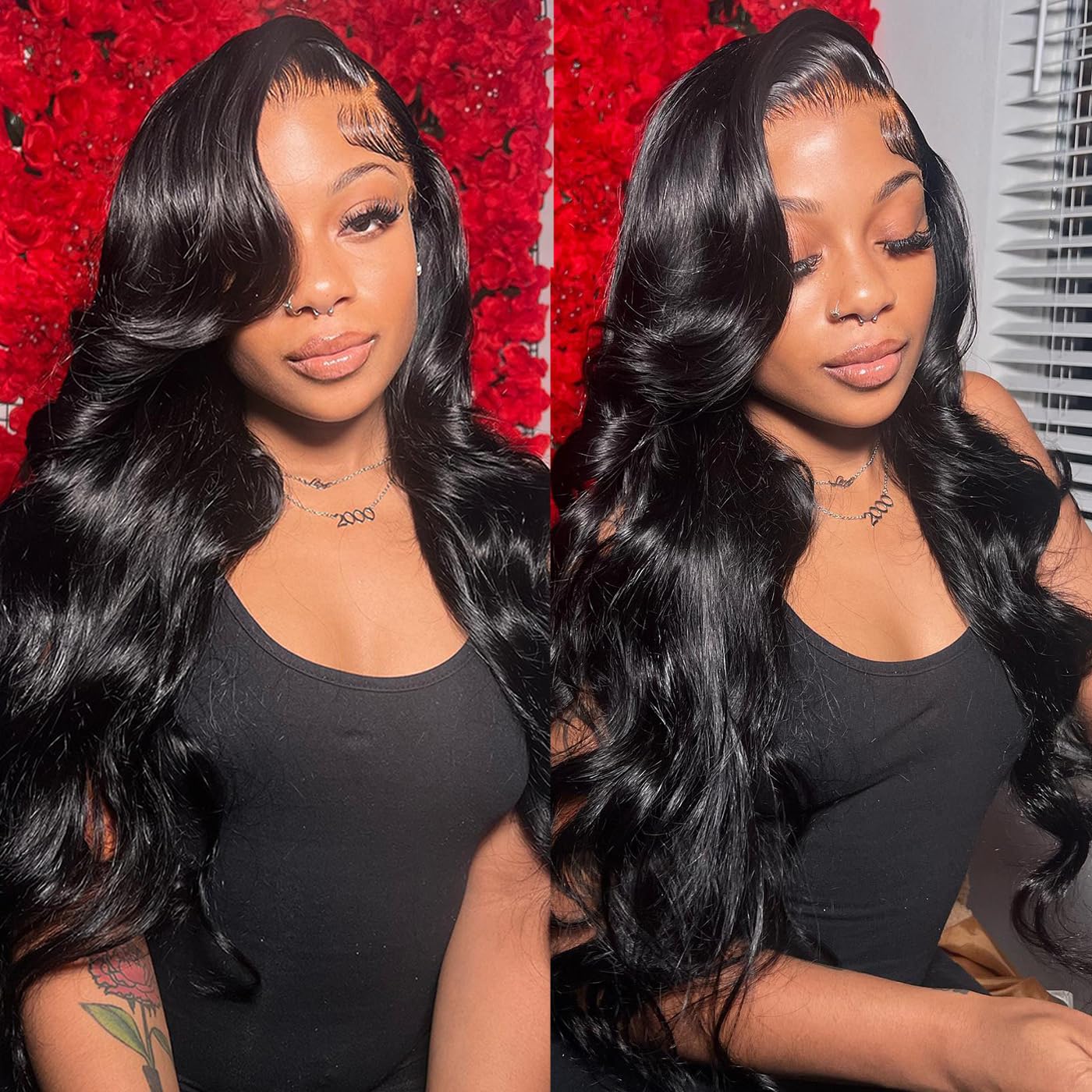 Amazon.com : KeepMe Body Wave Lace Front Wigs Human Hair  display picture 1