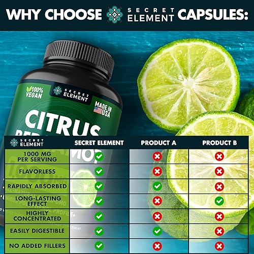 Miniatura 7 de Extracto de bergamota cítrica 1000 mg - Suplemento orgánico de bergamota cítrica para el corazón el apoyo del sistema inmunológico y el