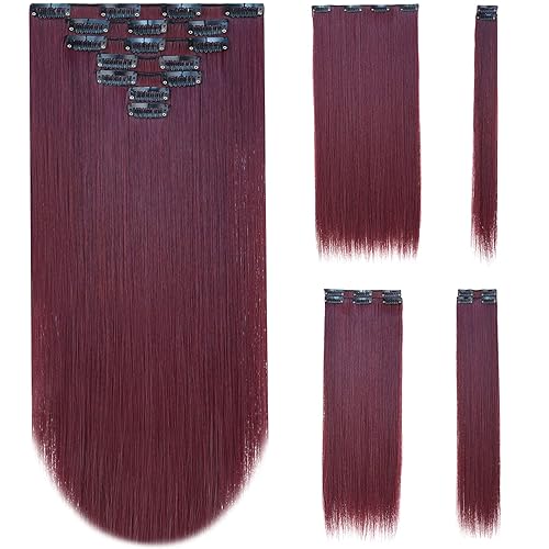 SYXLCYGG Extensiones de cabello negro con pinzas, piezas de cabello para mujeres extensiones sintéticas con pinzas de cabello rubio, esponjoso, sin