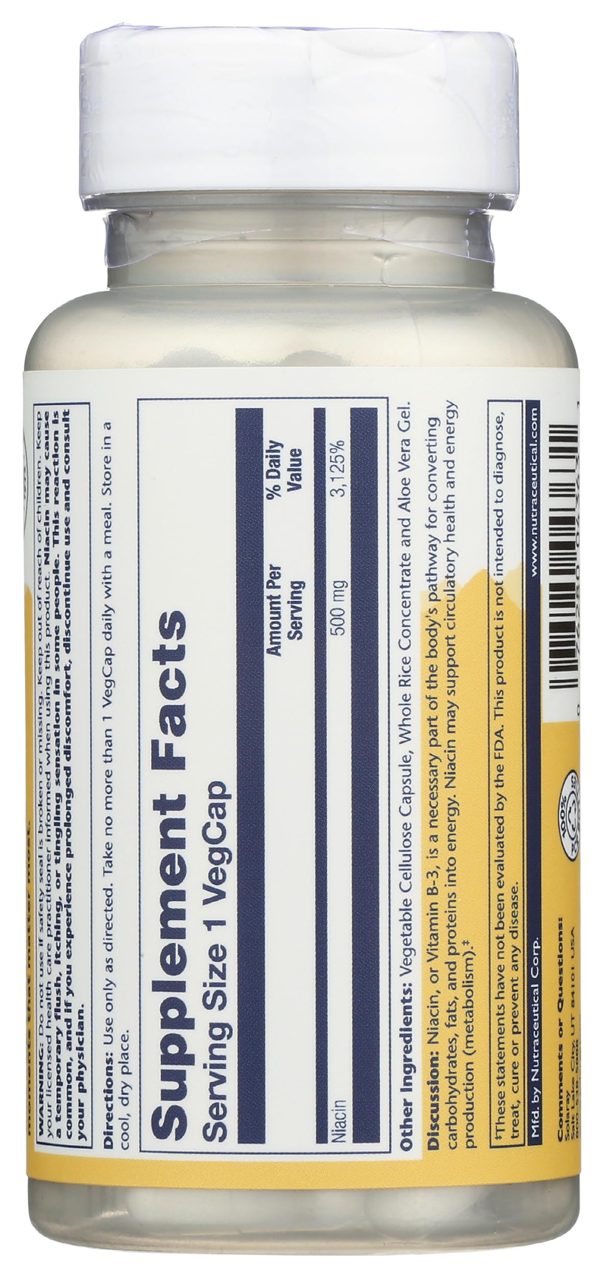 Solaray Niacin 500mg Supplement, Nervous System Support, 100 Capsules — Amazon image 4