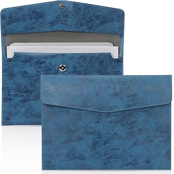 Document File Folder,Classycoo Waterproof Thin PU Leather A4 Envelope Folder Expanding File Organizer Portfolio Storage Case New Blue