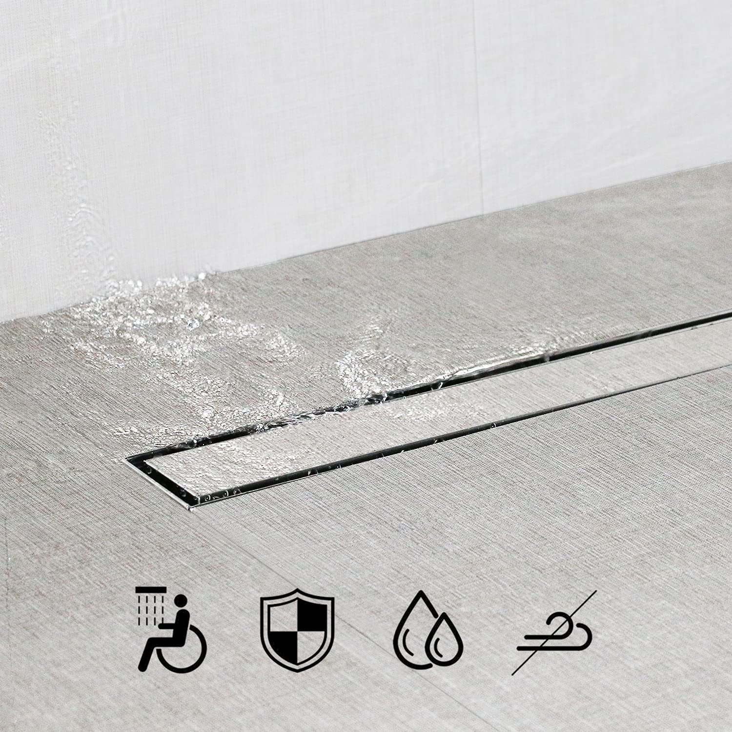 SaniteModar 24inch Linear Shower Drain comes with Tiled Stealth and