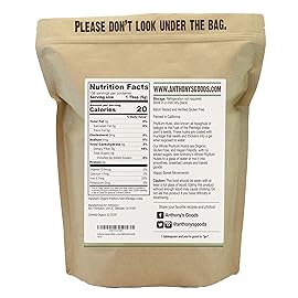 Anthony\'s Organic Whole Psyllium Husks, 1.5 lb, Dietary Fiber, Gluten Free, Non GMO, Keto Friendly