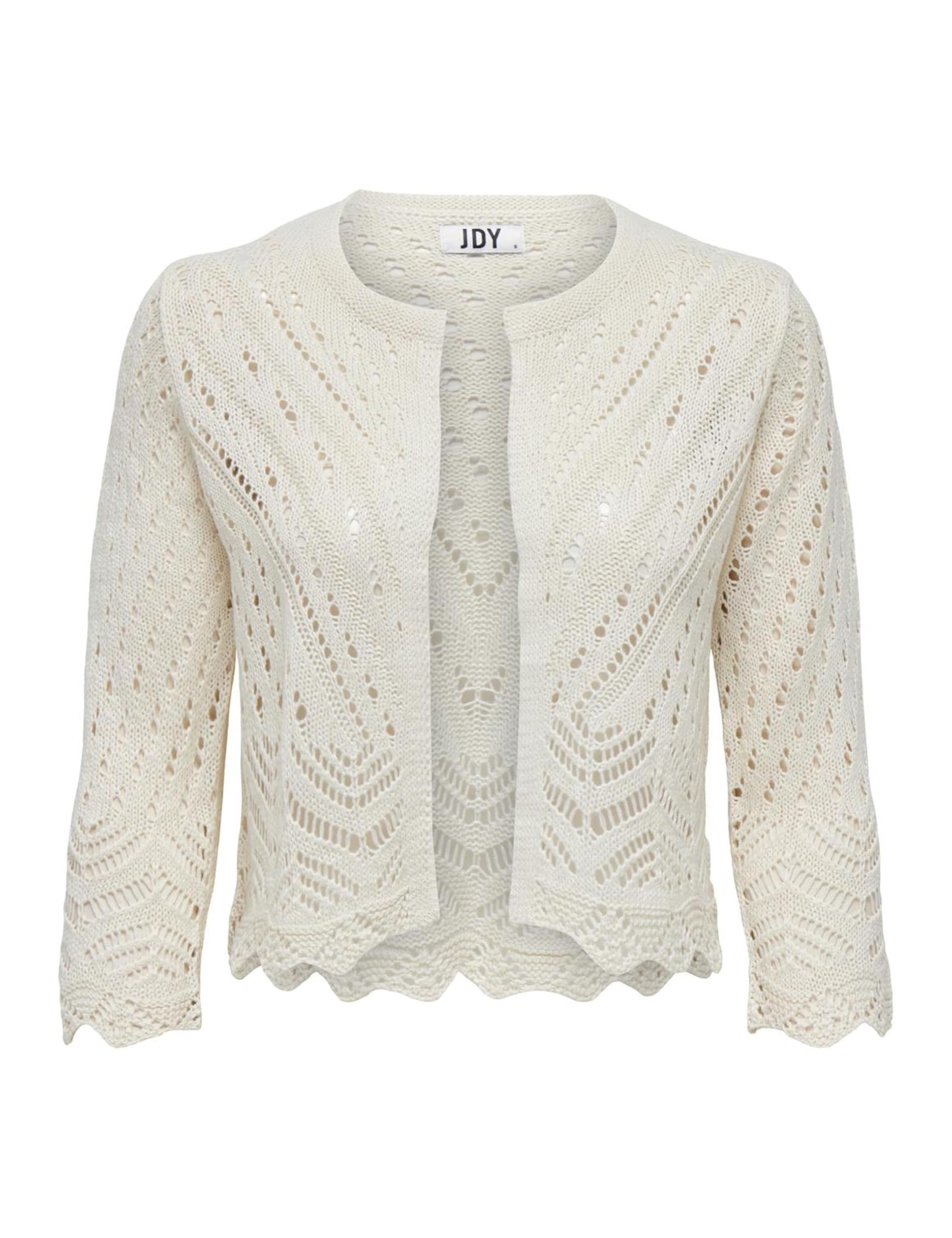 Jacqueline De Yong Women's Jdysun 3/4 Cropped Cardigan KNT Noos Sweater, Eggnog, S