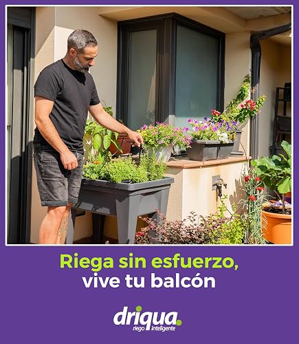 Kit d'arrosage goutte à goutte pour balcons, terrasses et potager urbain, 20-25 pots, robinet double laiton, réducteur de pression, goutteurs auto-compensateurs, microtube 25 m, installation facile - 9