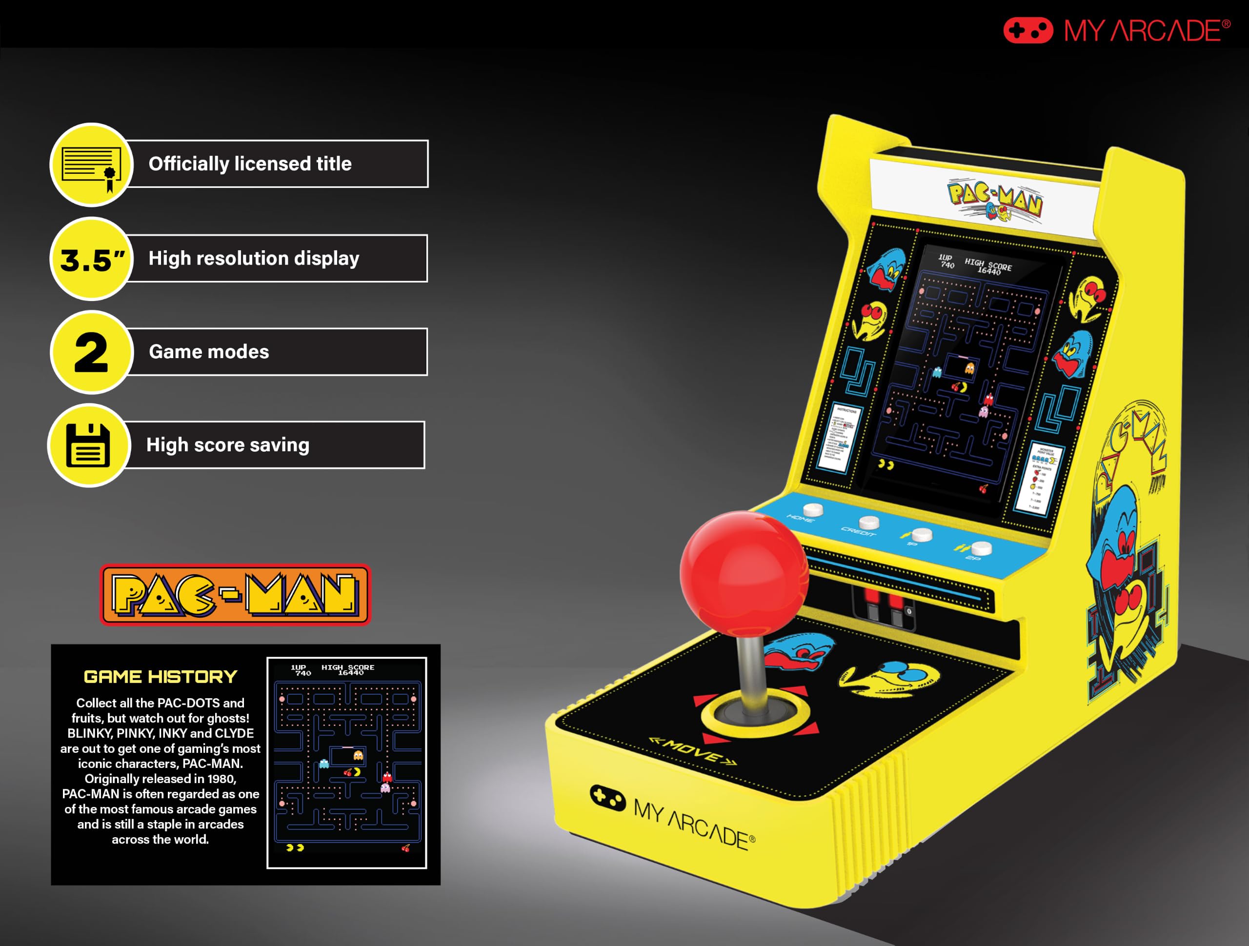 My Arcade Joystick Player Pacman Retro Gamepad One Size