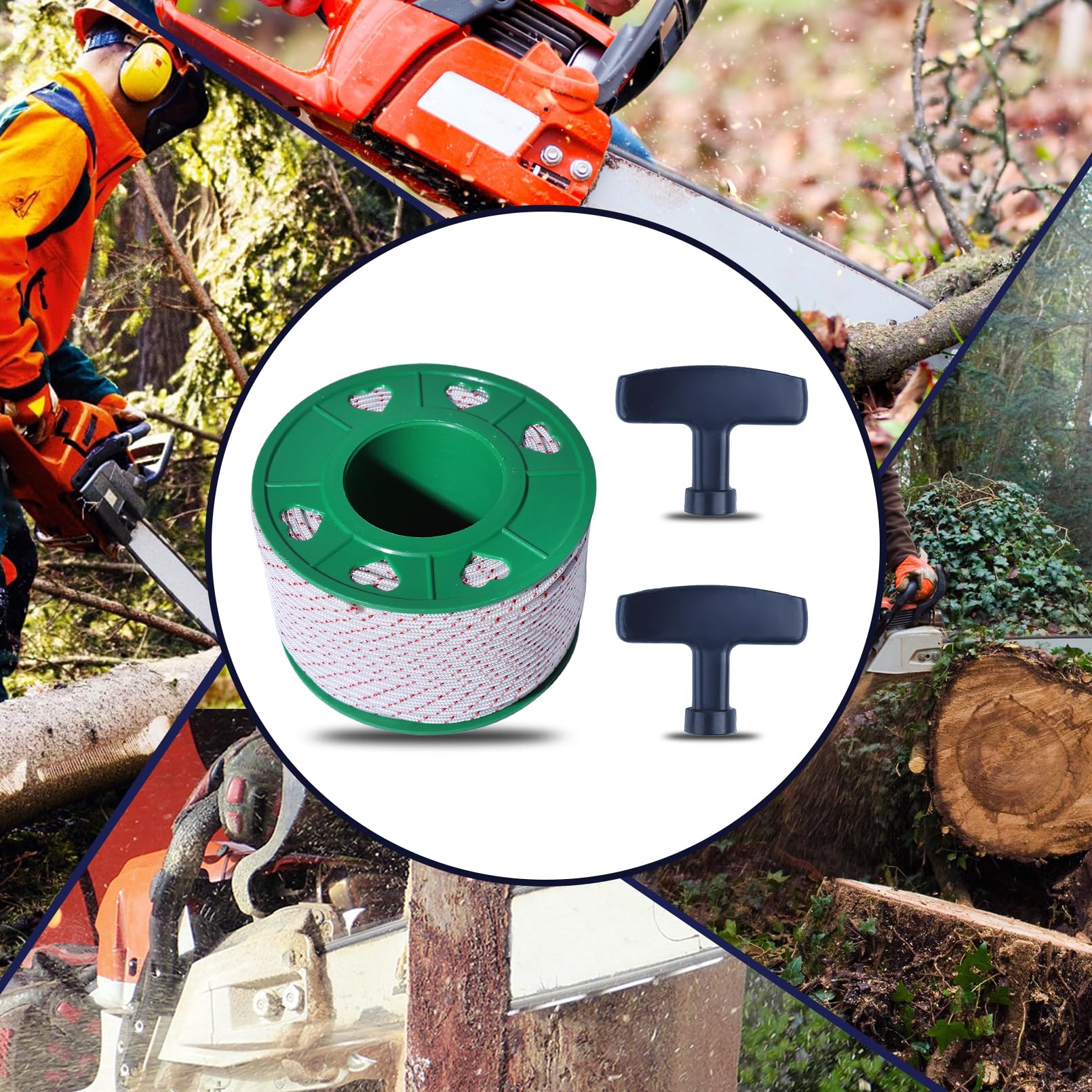 Corde de lanceur pour tondeuses, tronçonneuses, coupe-bordures, débroussailleuses et pièces moteur Craftsman, Husqvarna, Stihl et Honda, avec Poignées de tirage