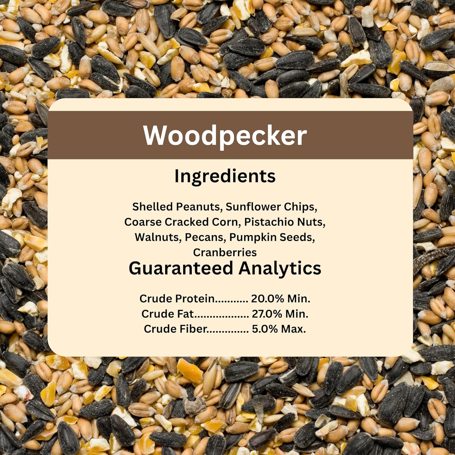 Blue Seal Woodpecker Mix Wild Bird Seed | Premium Blend of Nuts, Sunflower Seeds, and Fruit | Attracts Wide Variety of Wild Outside Birds | Convenient Shell-Free Mix | Made in USA | 8 Pound Bag