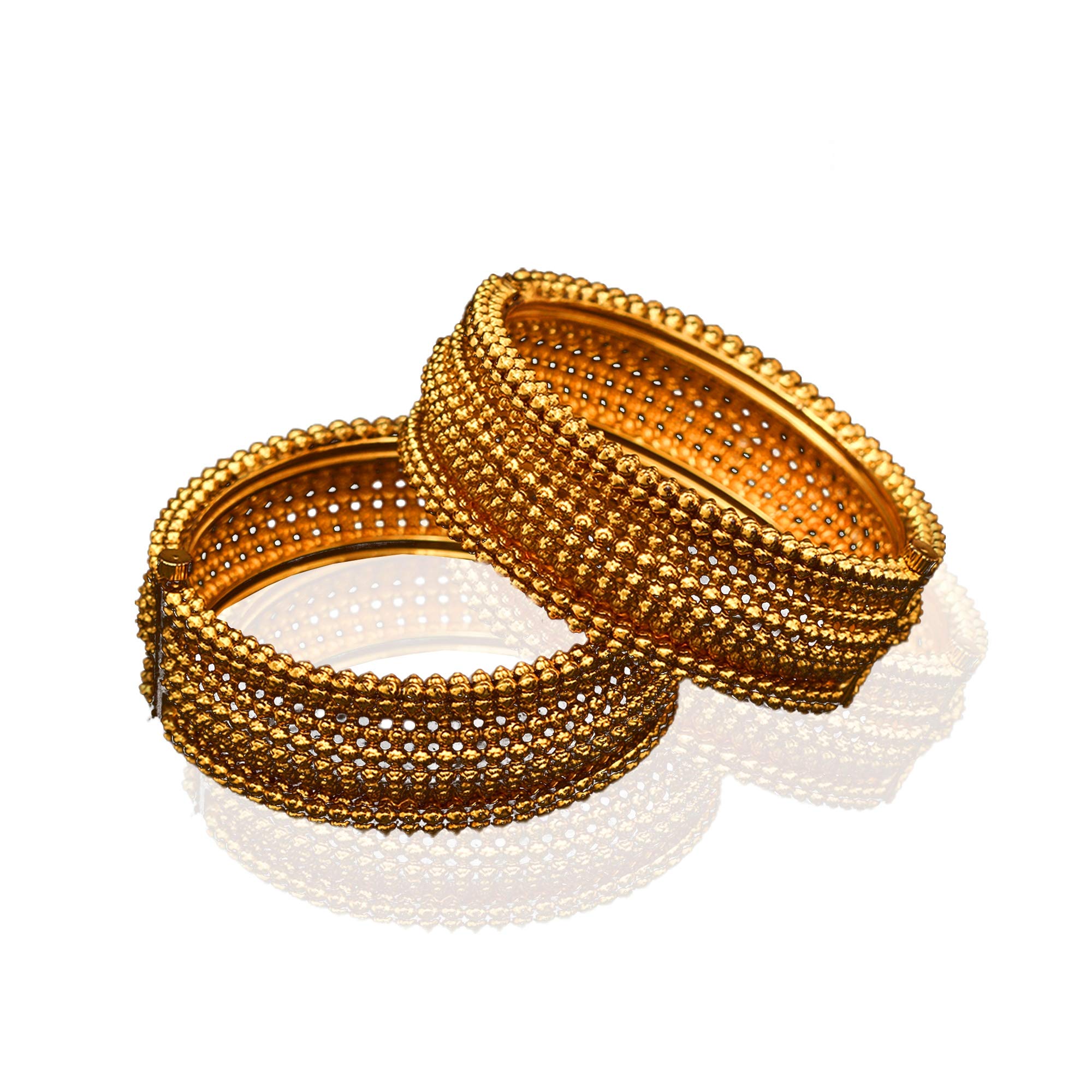 Bracelet jonc élégant en plaqué or 18 carats fabriqué à la main - Bijou traditionnel pour femme et fille, Pierre, Sans pierre précieuse.