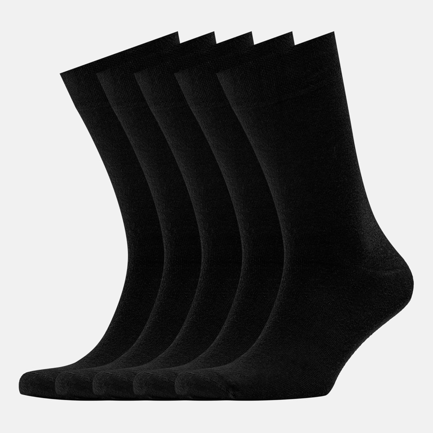 VRD Mens Dress Socks, Bamboo Rayon 5-Pack, Black Crew Length Mid-Calf Socks for Men Shoe Size 8-13 - Image 6