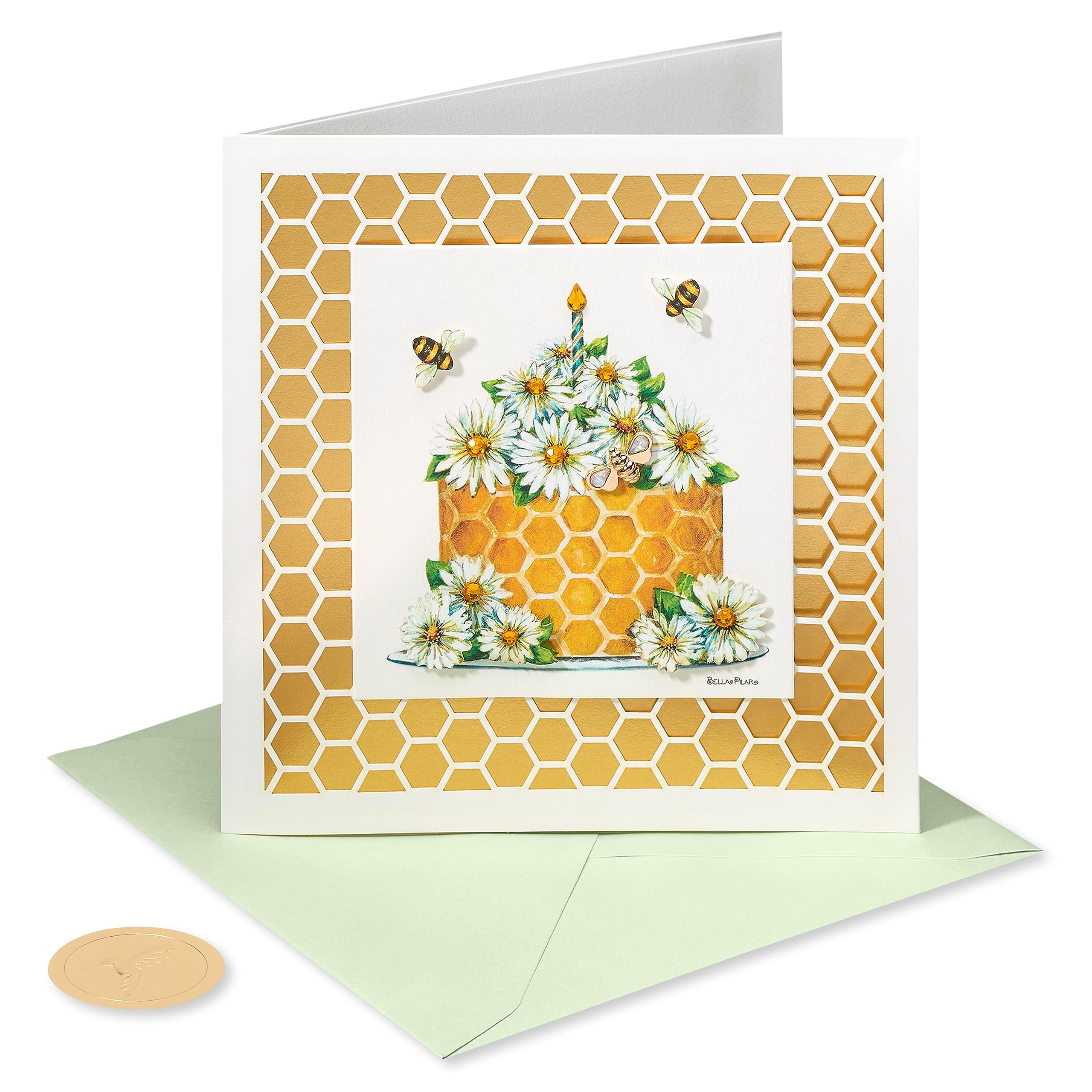 Papyrus Geburtstagskarte Für Katzenliebhaber – Designet Von Bella Pilar, Mit Glitzer & Edelsteinen, 12,7x17,8 Cm