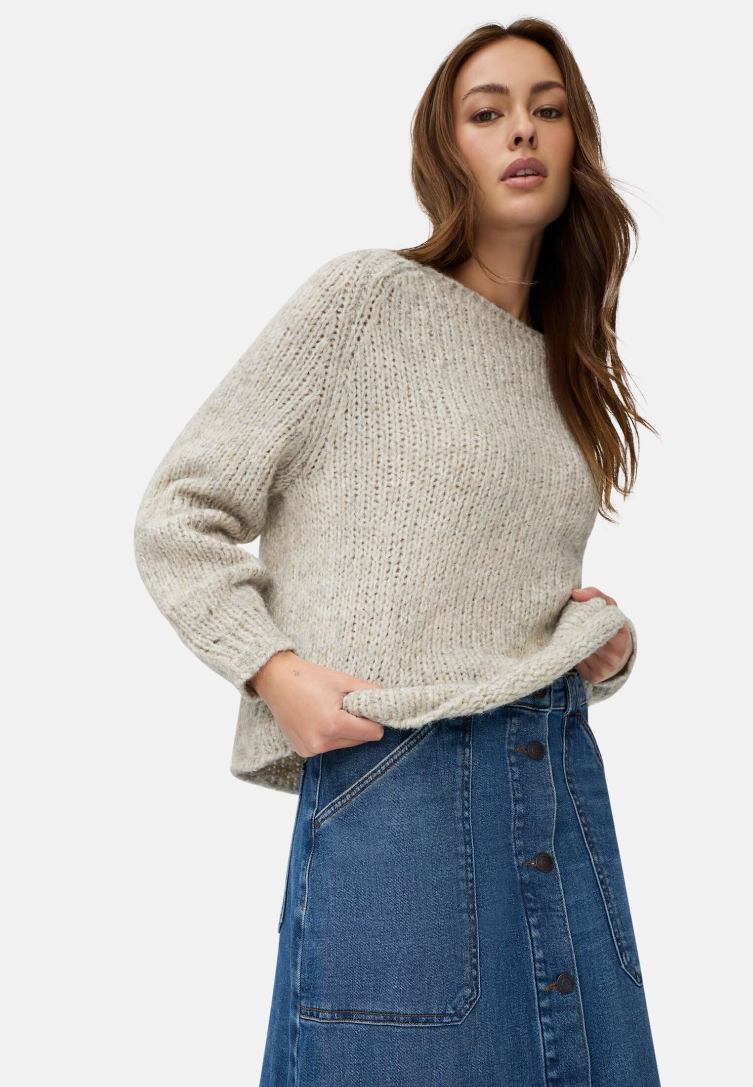 camel active Damen A-Linienrock aus einem Baumwollmix