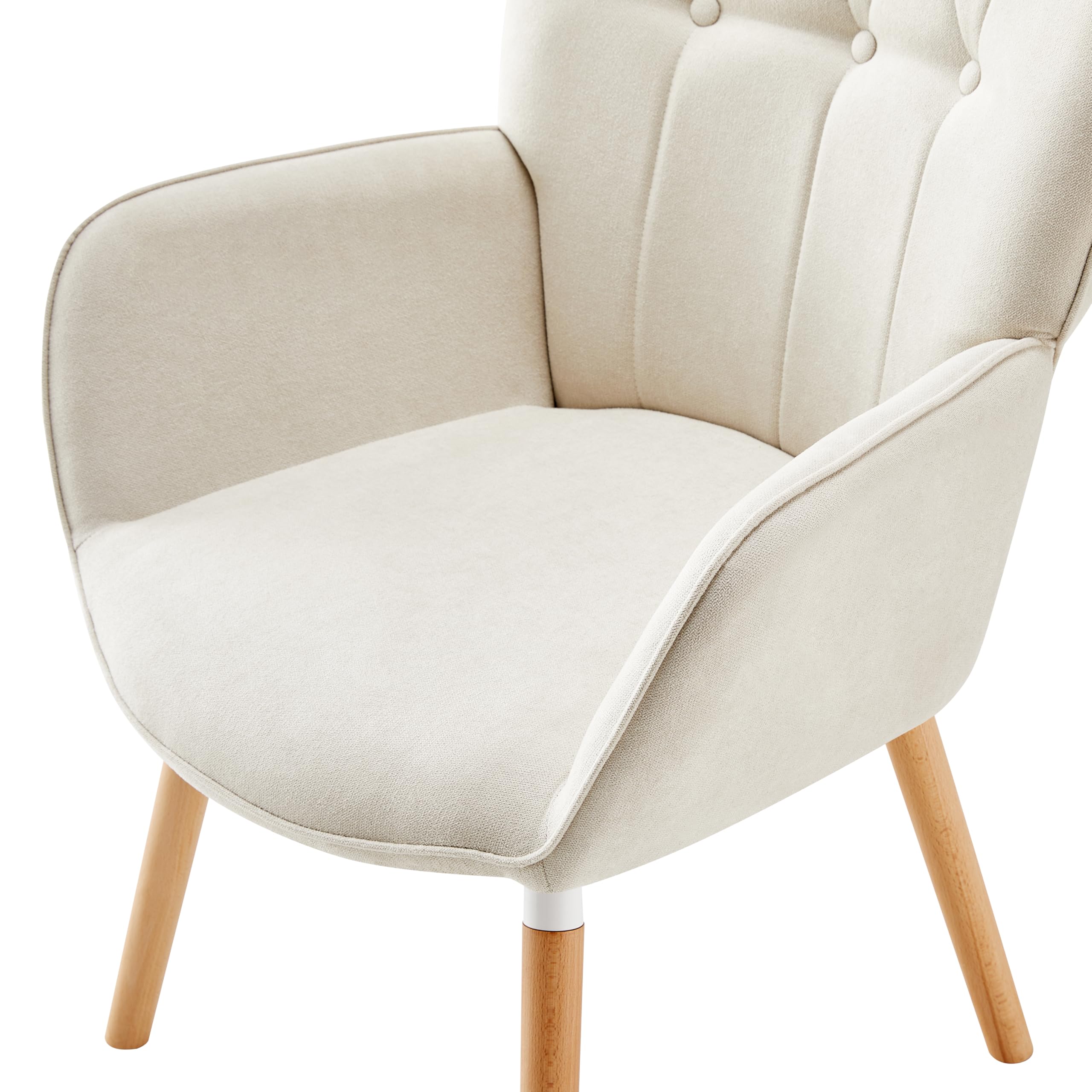 HOME DESIGN & CONFORT® Butacas de Salón Especial de Tela | Sillón Relax con Diseño Moderno y Ergonómico (Requiere Montaje) (Beige sin Botones)
