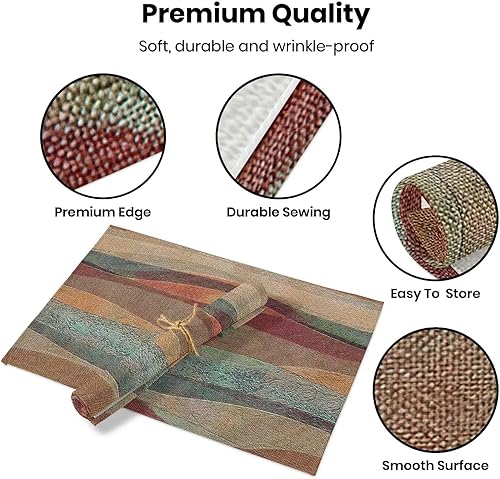 Miniatura 3 de Juego de 6 manteles individuales, diseño de travertino del suroeste de Arizona, arenisca, antideslizantes, resistentes al calor, manteles