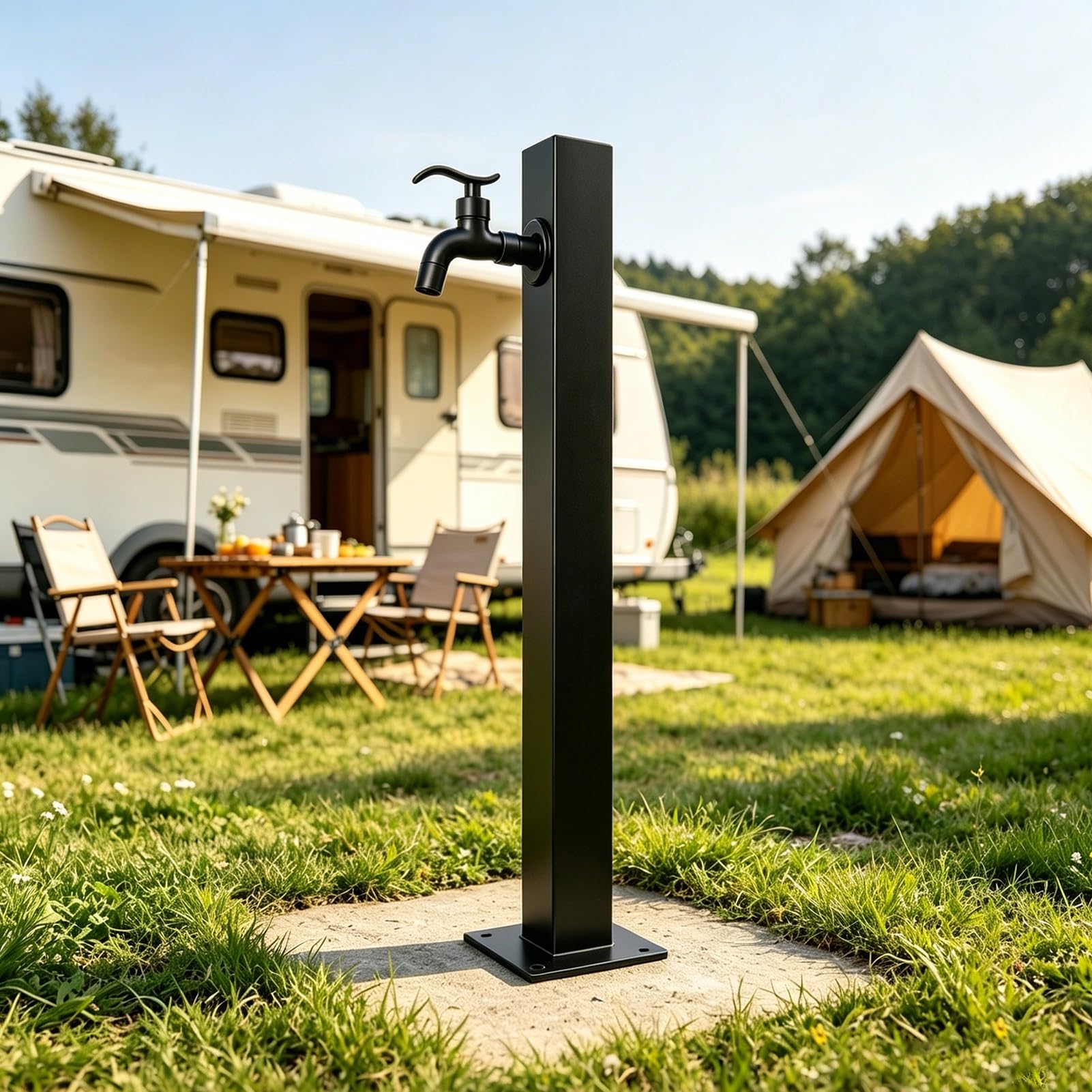 Lonmrrton A Outdoor Freestanding Water Tap Stand, Ntifreeze Faucet Post Yard Hydrant, Decorative Garden Water Column For Courtyard, Campsite & Vill Landscape(,Height: 95Cm/37.4In)