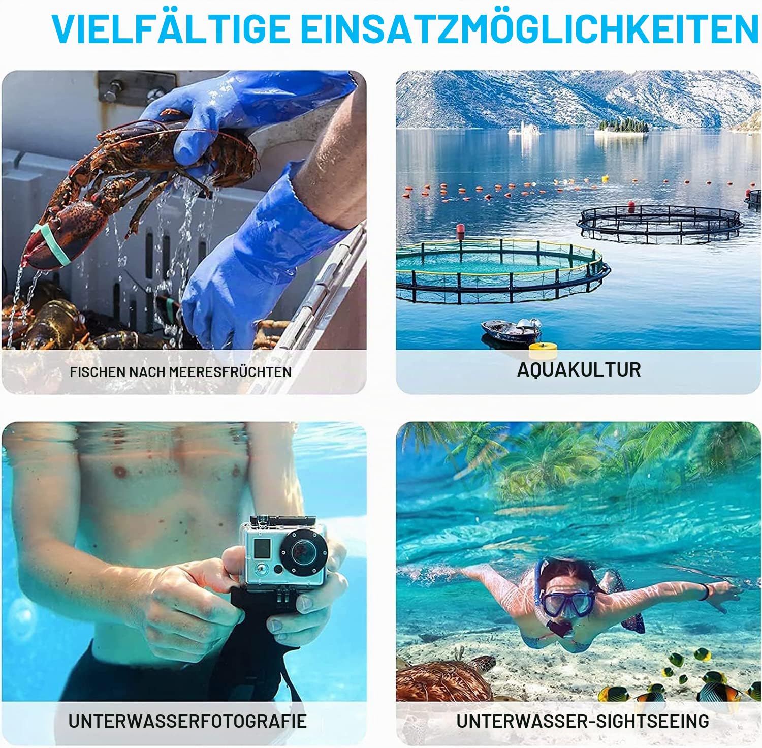 5,5 Stunden wiederaufladbares Tauchsystem, wasserdichter Luftkompressor mit 11,9 m Schlauch und Tauch-Atemregler, Tauchausrüstung für Freizeit, Tauchen, Angeln (5,5 Stunden Tauchsystem)