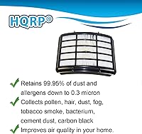 Vista 5 de HQRP Paquete de 2 filtros compatibles con Shark Navigator NV360 NV361 NV360_26 NV360K NV360NZ NV361BK NV361PR Lift-Away Deluxe Aspiradora vertical