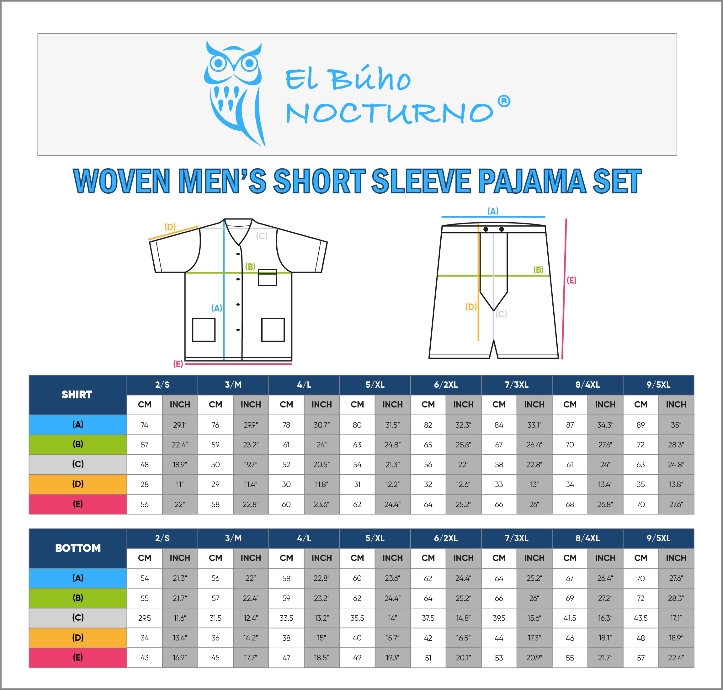 El Búho Nocturno Pigiama Uomo Estate Manica Corta Tessuto Cotone Classico o Pigiama Uomo Corto Maglia a Righe