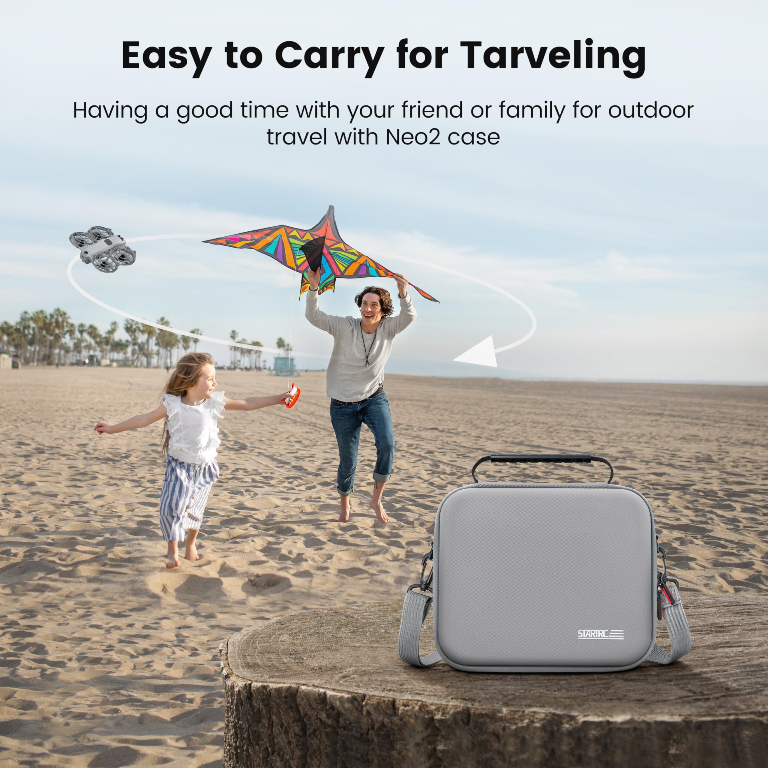 STARTRC Neo 2 Tasche, tragbare PU-Umhängetasche/Handtasche für DJI Neo 2 Drohne und Akku-Zubehör